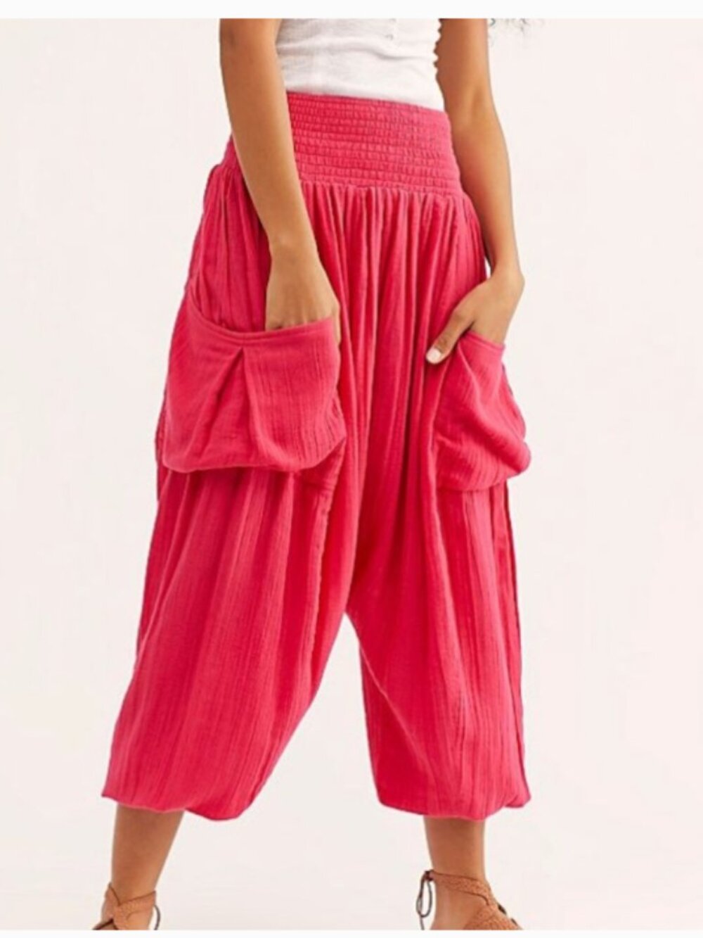 NWOT Free People Walk On Fire Harem Pant Jogger Pink Size Small